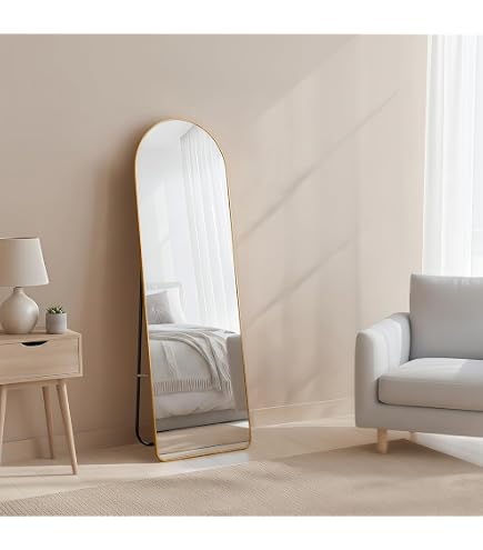Amazon.co.jp: ゴールド アーチ型全身鏡 50x160cm 防爆膜付き 壁掛け